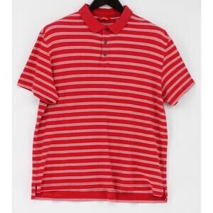 Izod Polo Shirt Mens Extra Large Red White Striped Short Sleeve Golf 45SK232